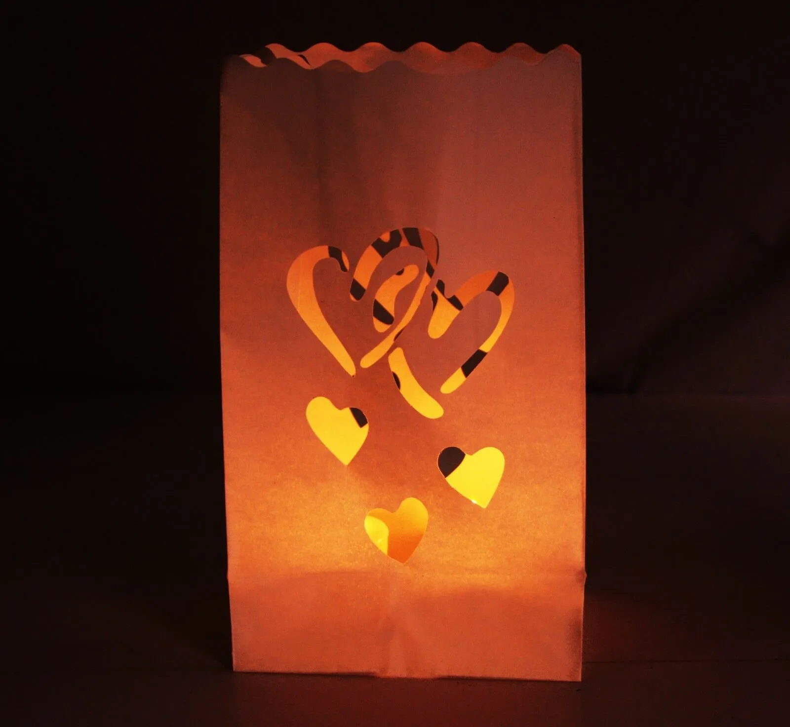 10 x Lantern Bags Tealight Wedding Party Decoration Bag - 5 Hearts