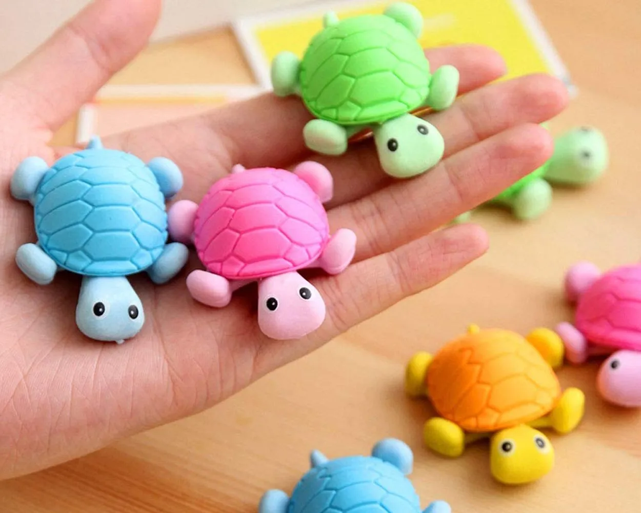 12 Pieces Turtle Shaped Pencil Erasers