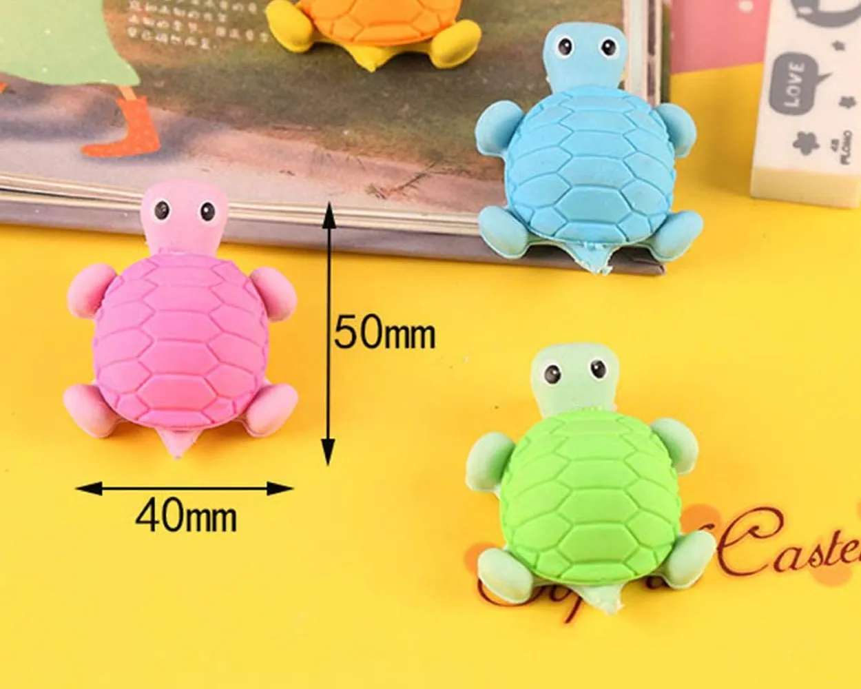 12 Pieces Turtle Shaped Pencil Erasers