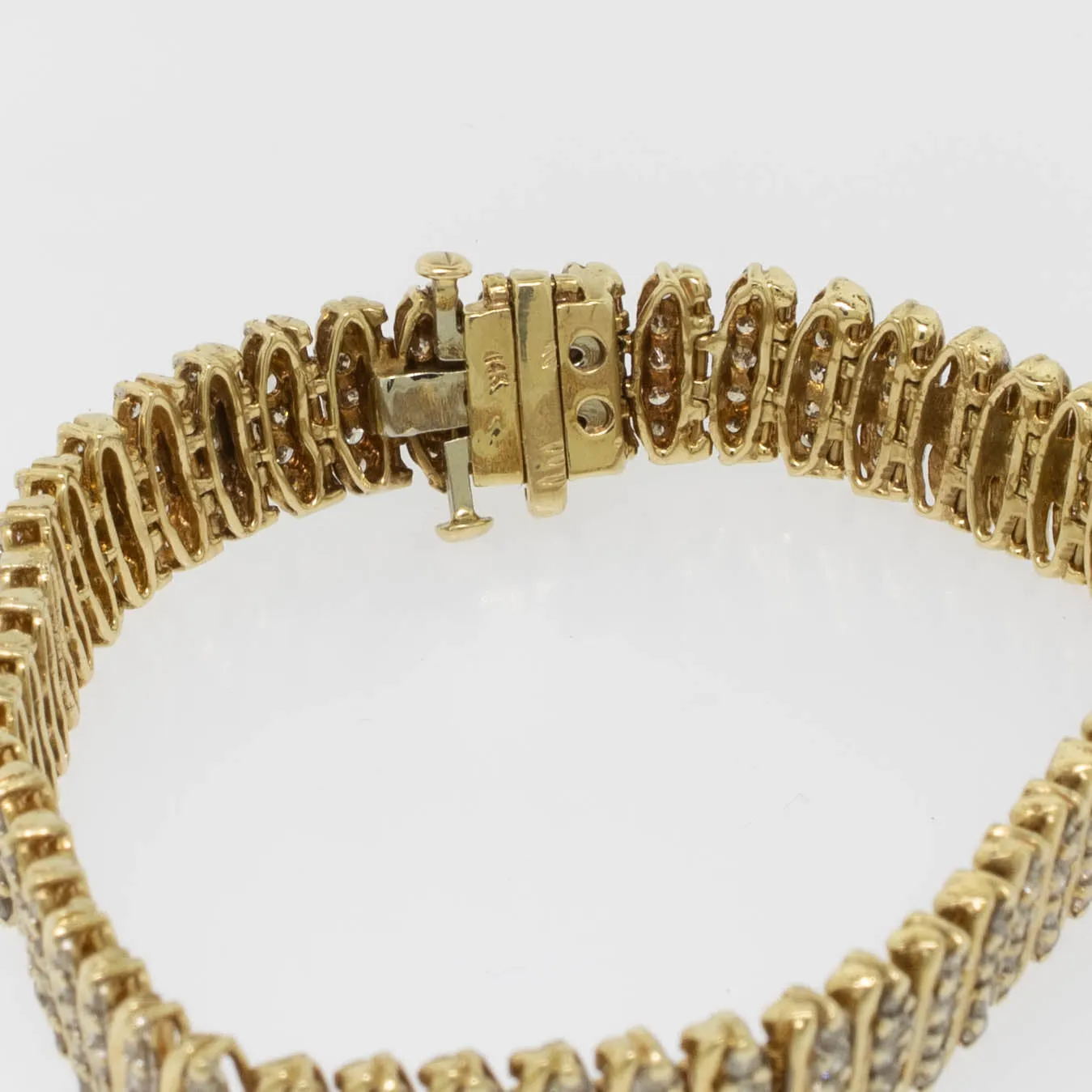 14K Yellow Gold 3.25 CTTW Diamond Bracelet 6-3/4" (Estate)