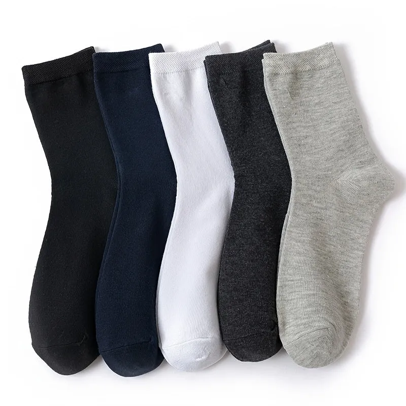 1pair Men's Plain Color Crew Socks