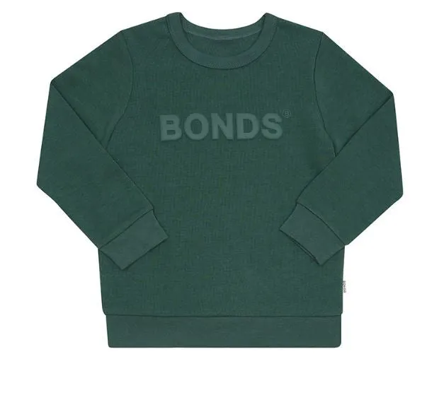 2 x Bonds Kids Tech Sweats Pullover Jumper Green