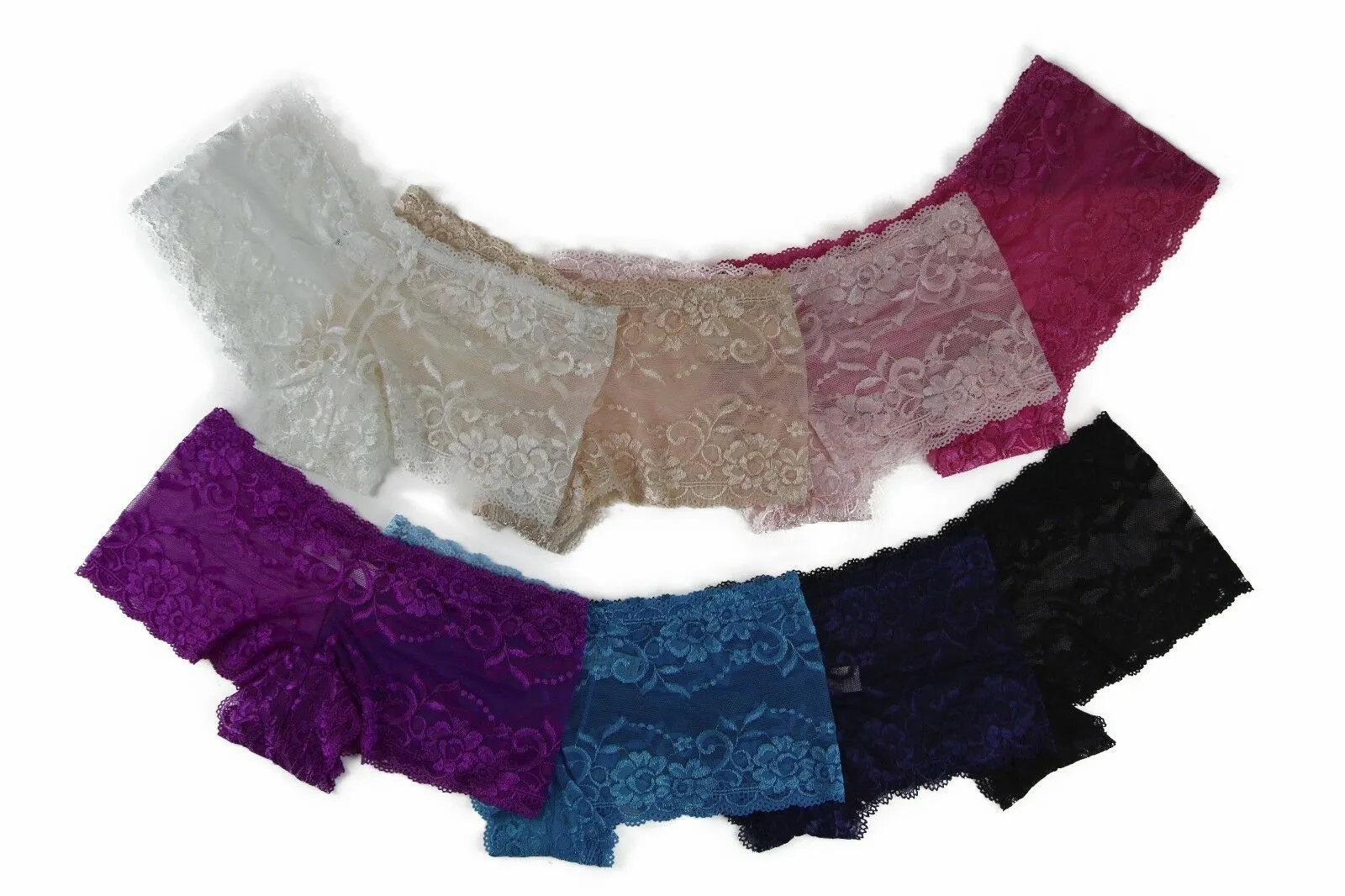 5 x Womens Plus Size Lace Shorts Boyleg Underwear Panties Undies Lingerie