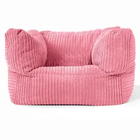 Albert Bean Bag Armchair - Cord Coral Pink