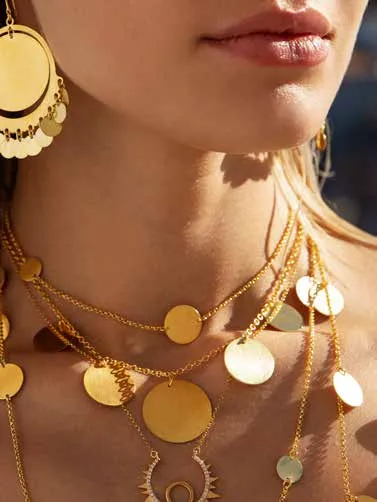 Ali Coin Long Necklace Gold Plated