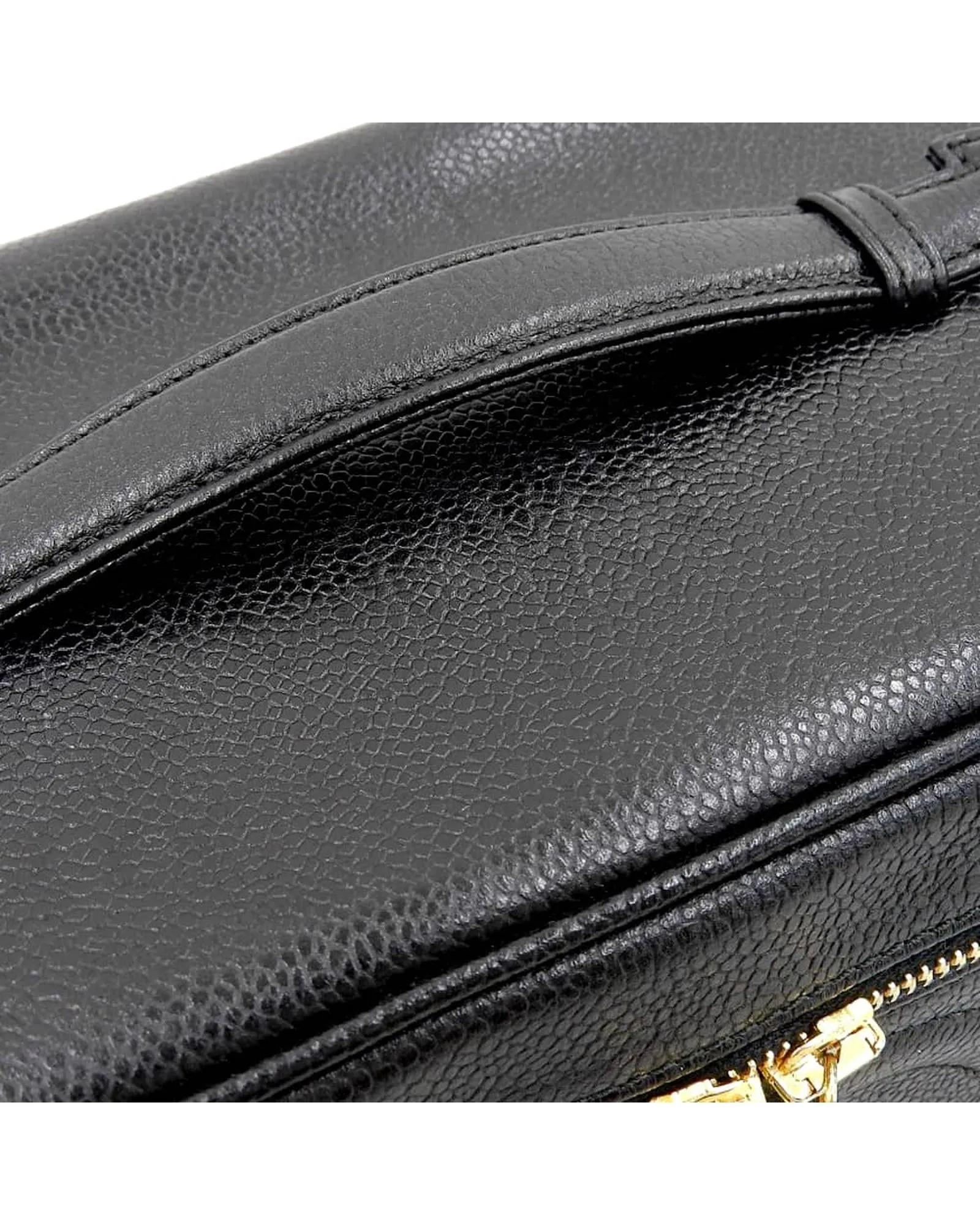 Authentic Black Leather Vanity Bag by Luxury Brand