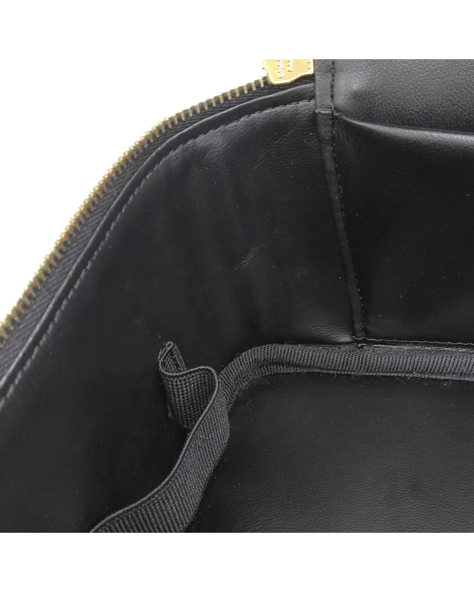 Authentic Black Leather Vanity Bag by Luxury Brand