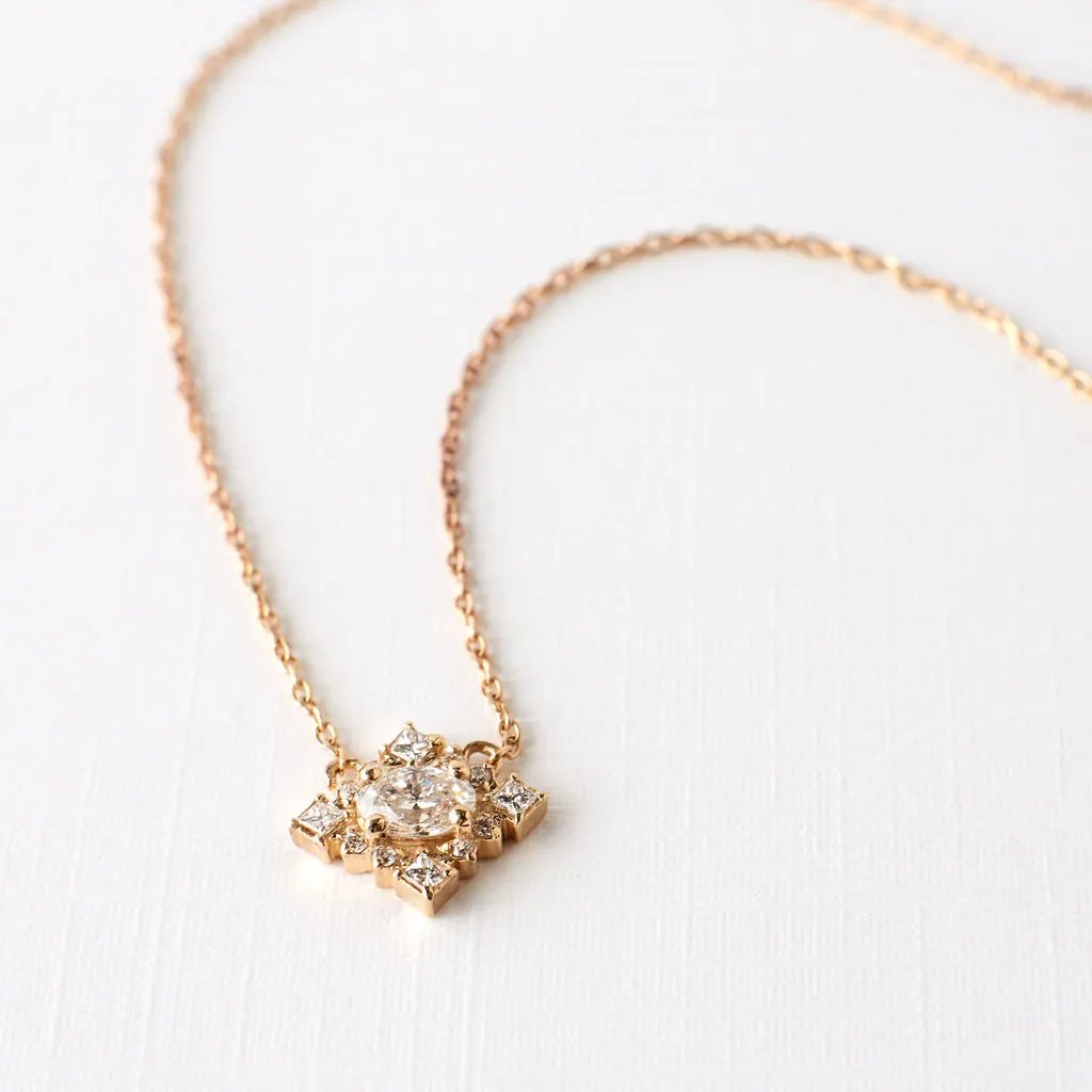 Belle Necklace - Oval Diamond