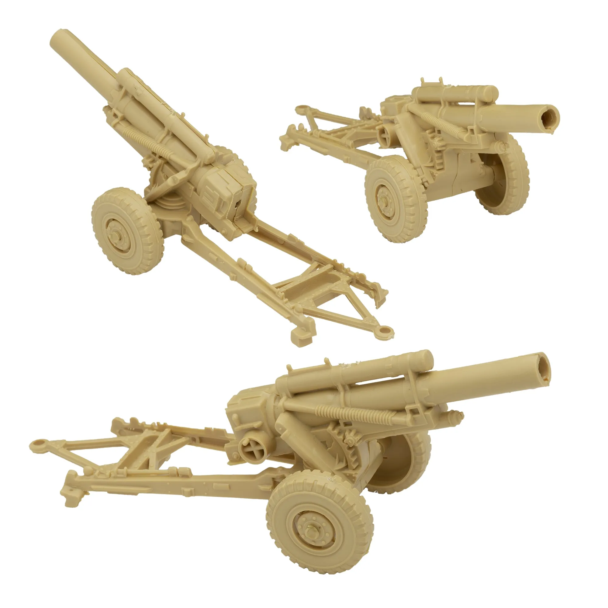 BMC Classic Marx US Military HOWITZERS Tan 3pc Plastic Army Men Field Artillery