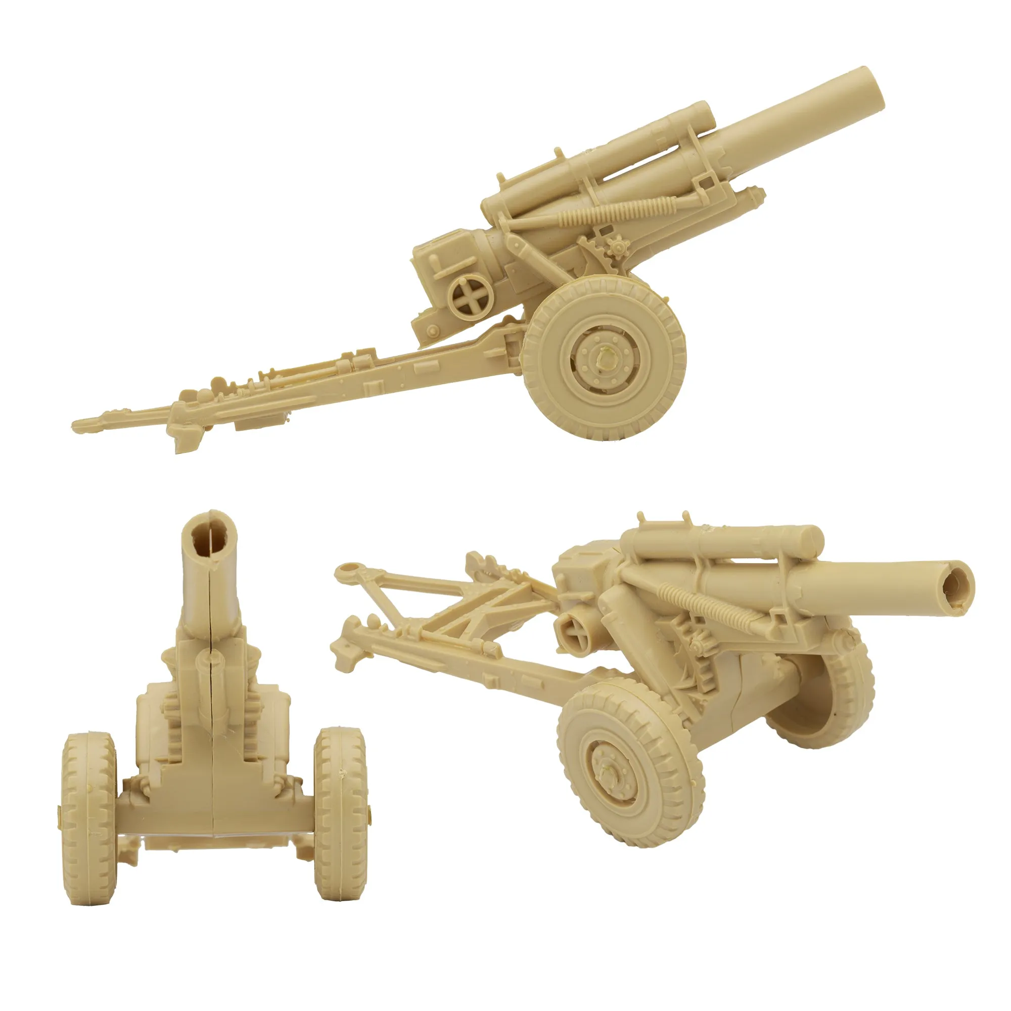 BMC Classic Marx US Military HOWITZERS Tan 3pc Plastic Army Men Field Artillery