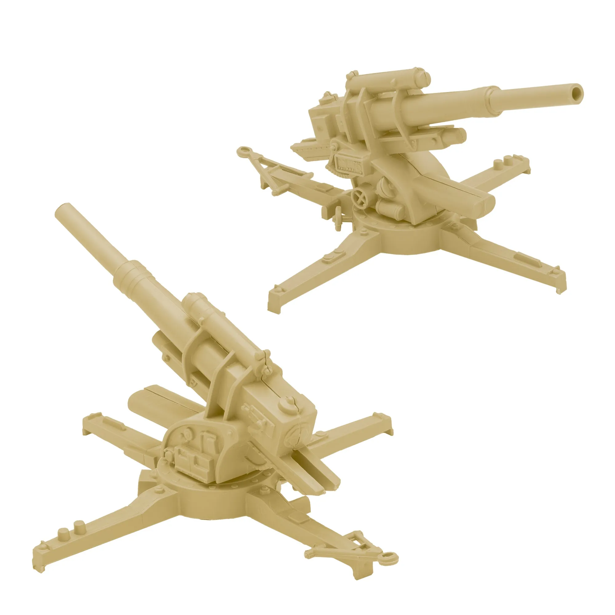 BMC Classic WW2 German 88mm Artillery - 2pc Tan PLASTIC ARMY MEN Accessories