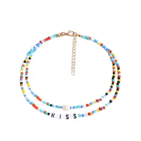 Bohemia handmade rainbow beads candy shell personality multi-layer satellite Necklace women's fashion jewelry necklace