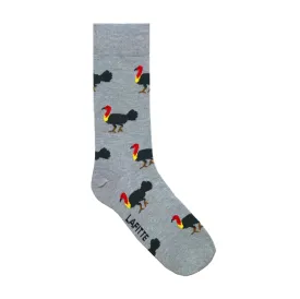 Brush Turkey Crew Socks in Grey