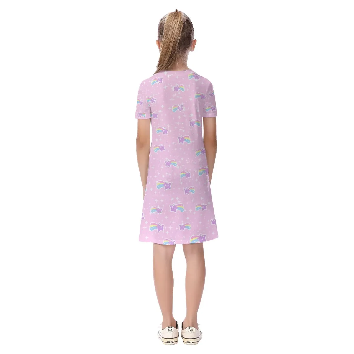 Bubblegum Bunny Shooting Stars Kids' Short Sleeve Dress