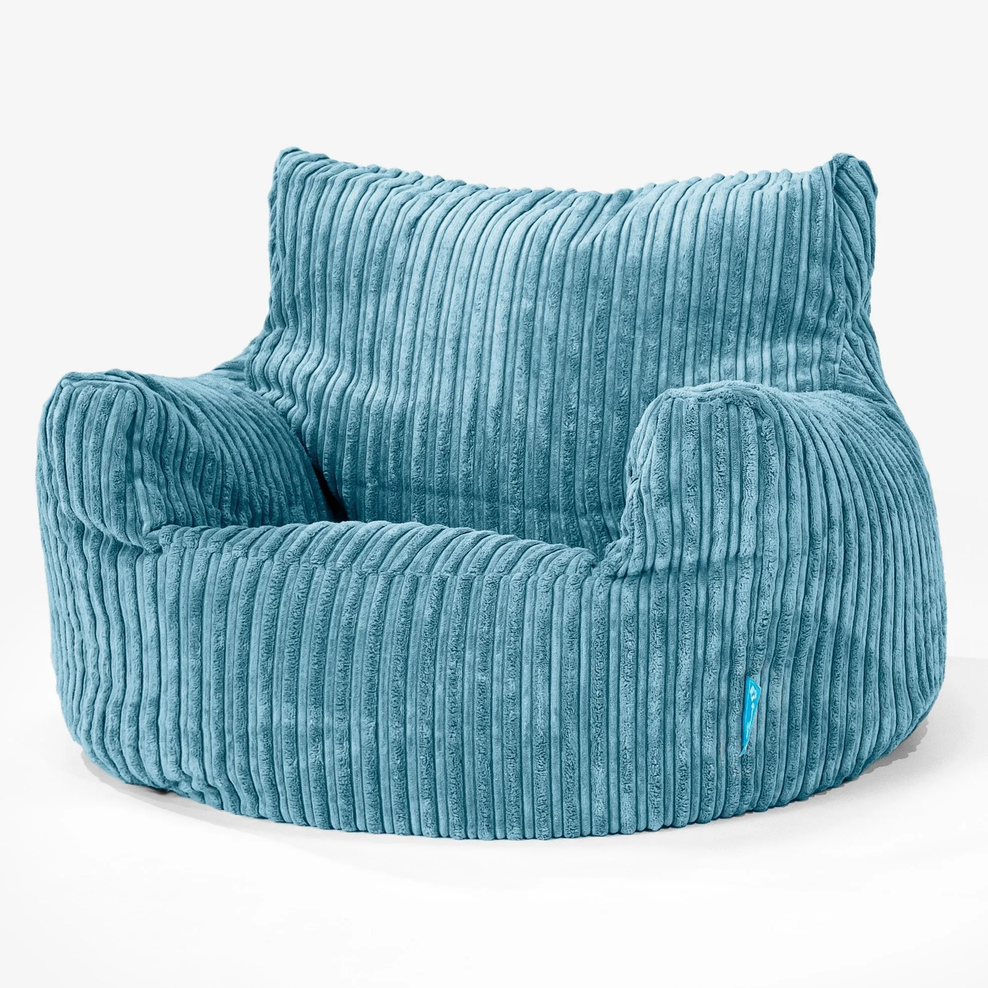 Children's Armchair Bean Bag 3-8 yr - Cord Aegean Blue