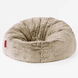 Classic Bean Bag Chair - Fluffy Faux Fur Rabbit Golden Brown