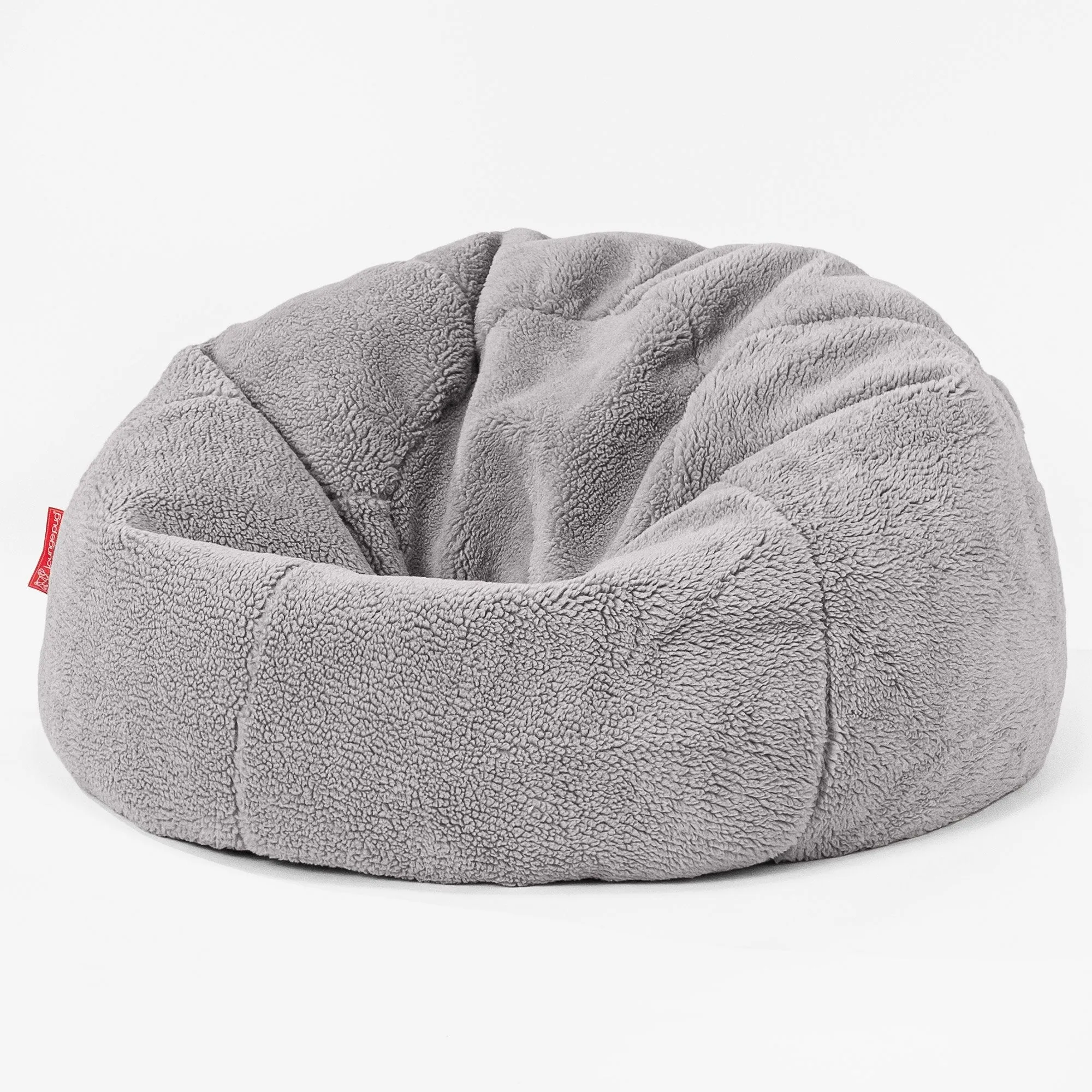 Classic Bean Bag Chair - Teddy Faux Fur Medium Grey