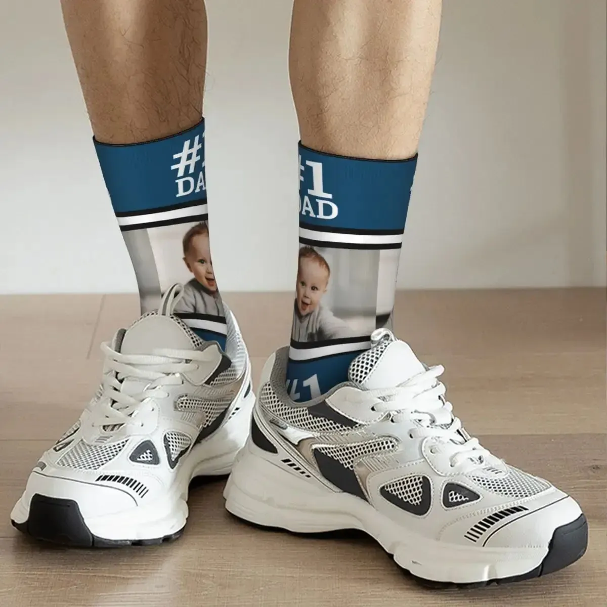 Custom #1 Dad Photo Socks