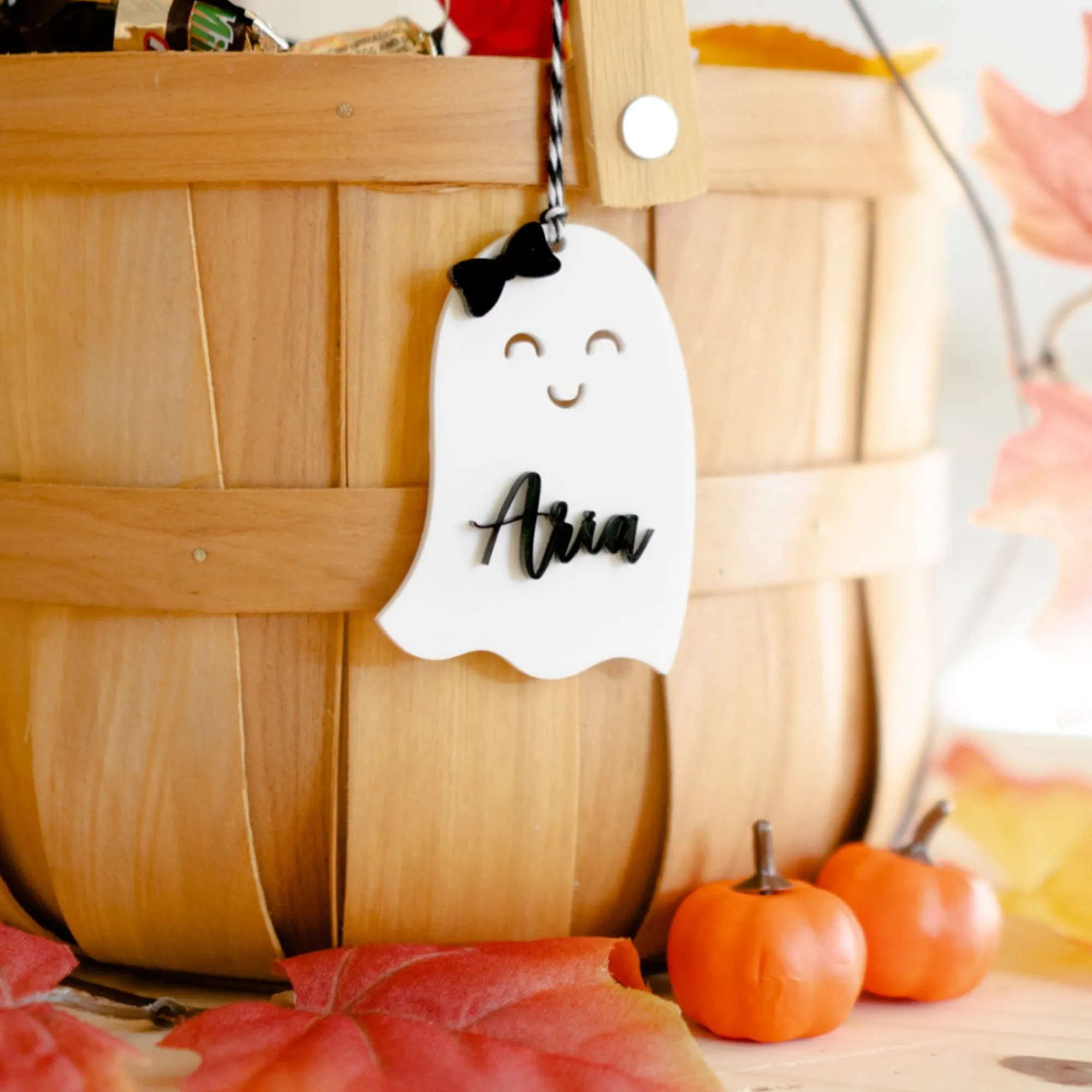 Custom Halloween Basket Tags, Personalized Halloween Name Tags HX03