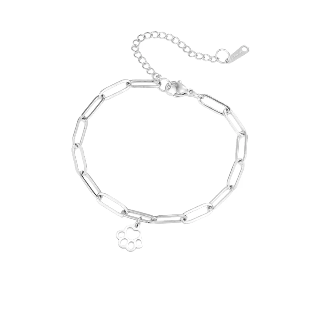 Delicate Paw Print Gold Plated Link Bracelet - Available in Gold and Silver