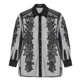 Dolce & Gabbana organza shirt with lace inserts