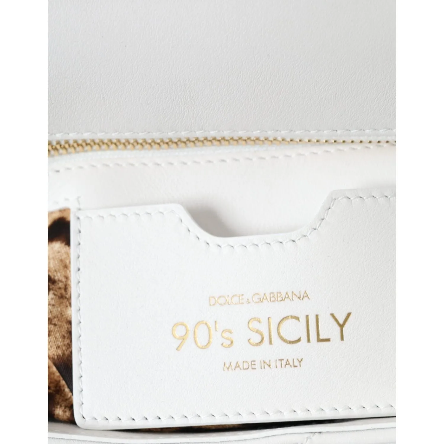 Dolce & Gabbana White Calf Leather 90's SICILY Shoulder Satchel Bag