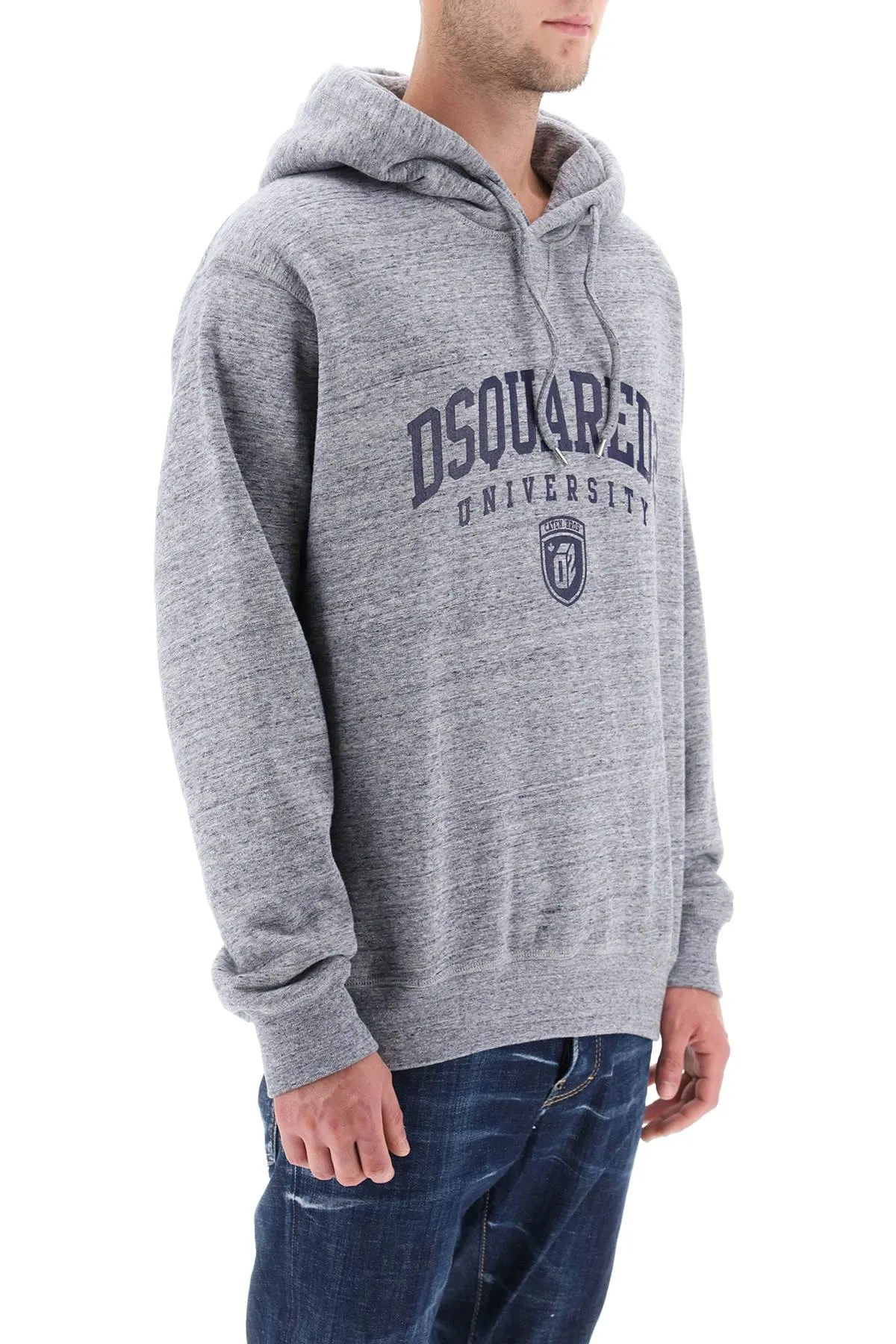 Dsquared2 logo print melange hoodie