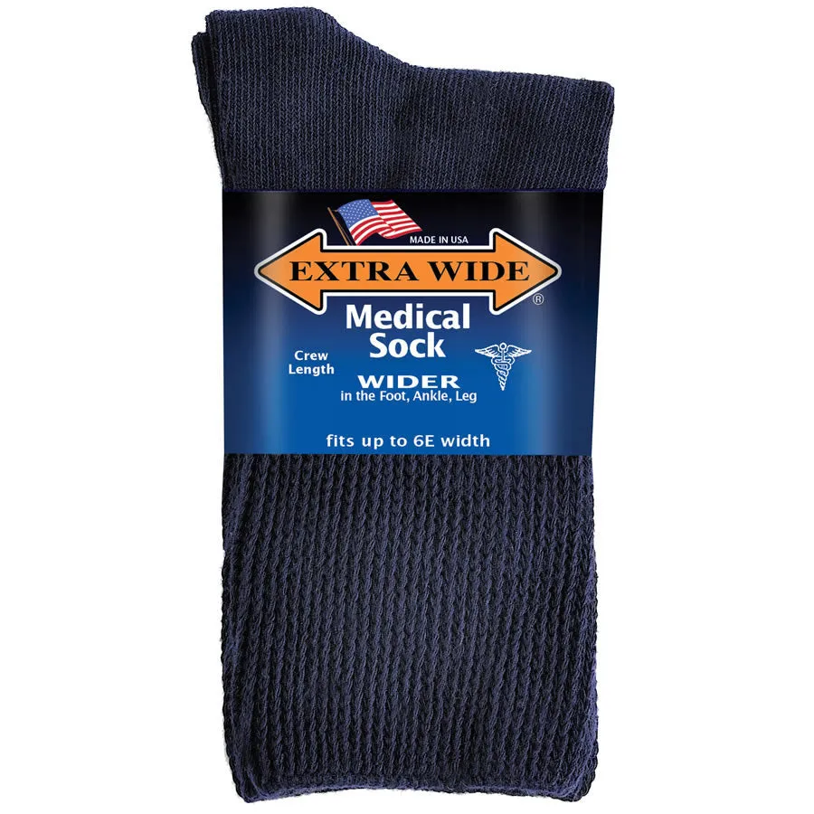 Extra Wide Medical Crew Socks