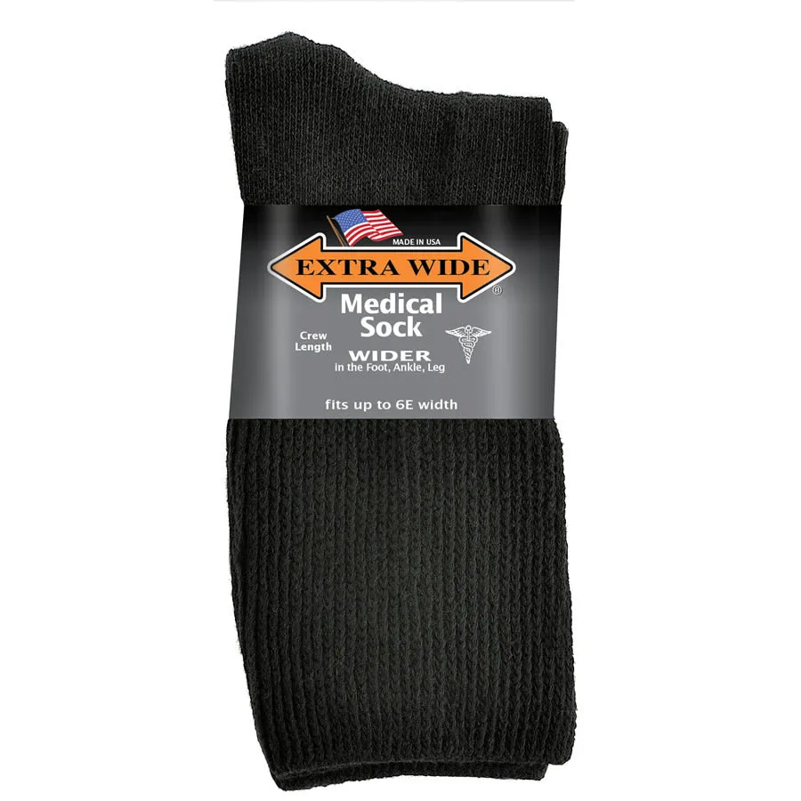 Extra Wide Medical Crew Socks