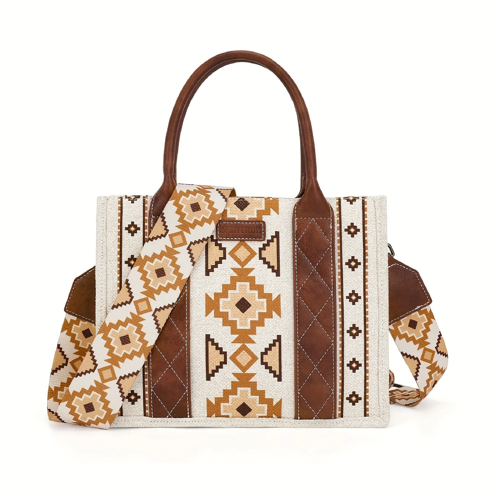 [Fast Arrival] Stylish Aztec Boho Tote Bag - Western-Inspired Shoulder Purses for Women - Spacious Satchel Handbags with Adjustable Straps and Magnetic Closure