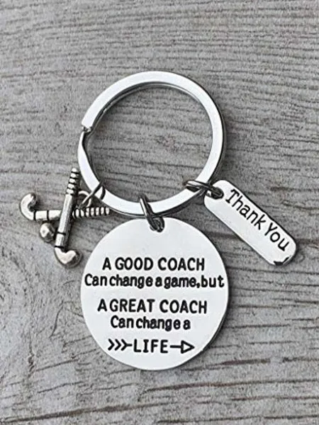 Field Hockey Coach Keychain- Great Coach Can Change a Life