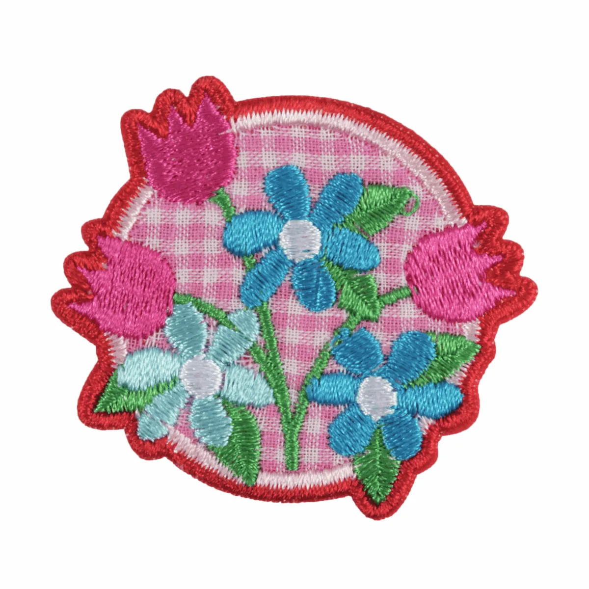 Floral Gingham Patch- Iron -On & Sew-On Patch