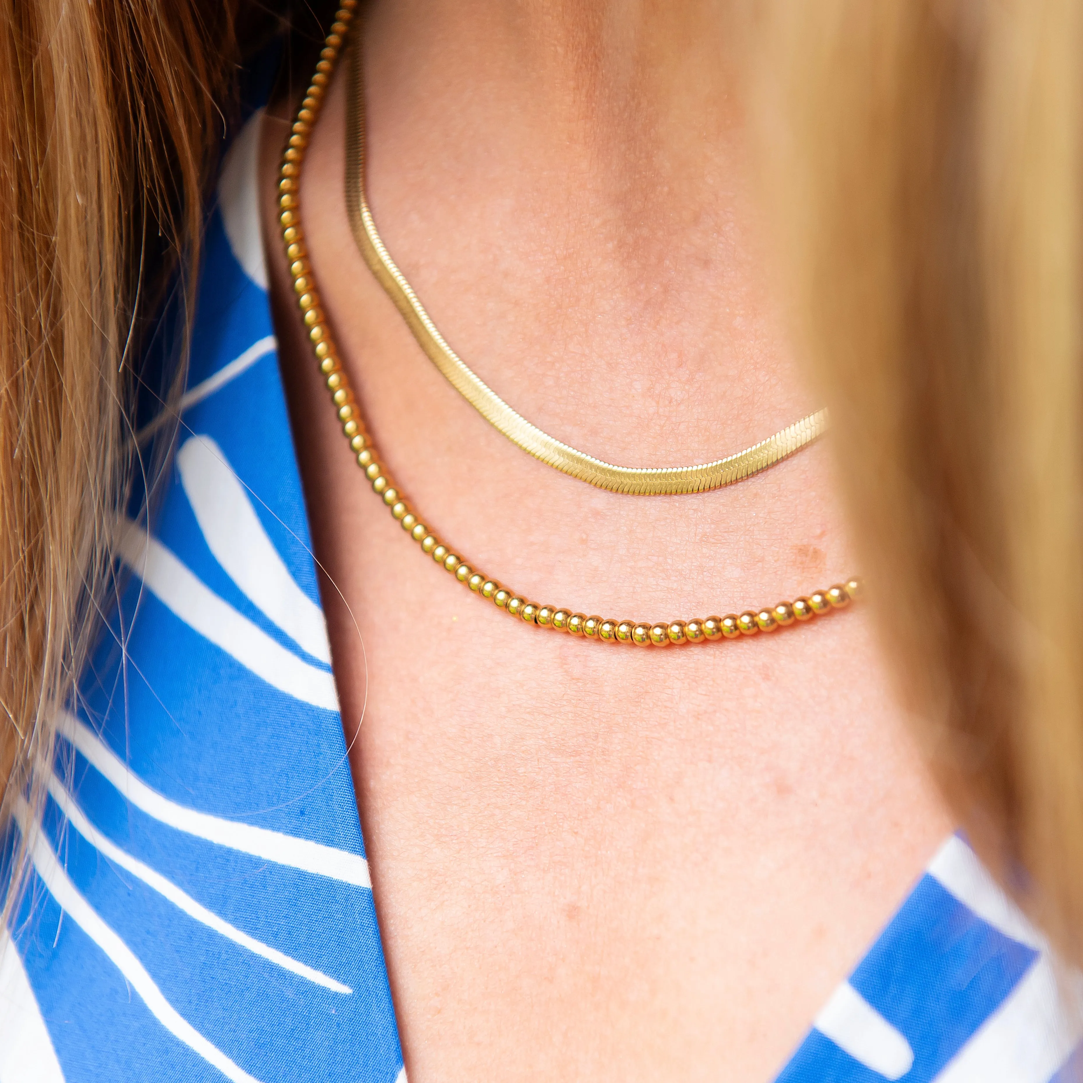 Gold Beaded Necklaces | Stainless Steel Gold