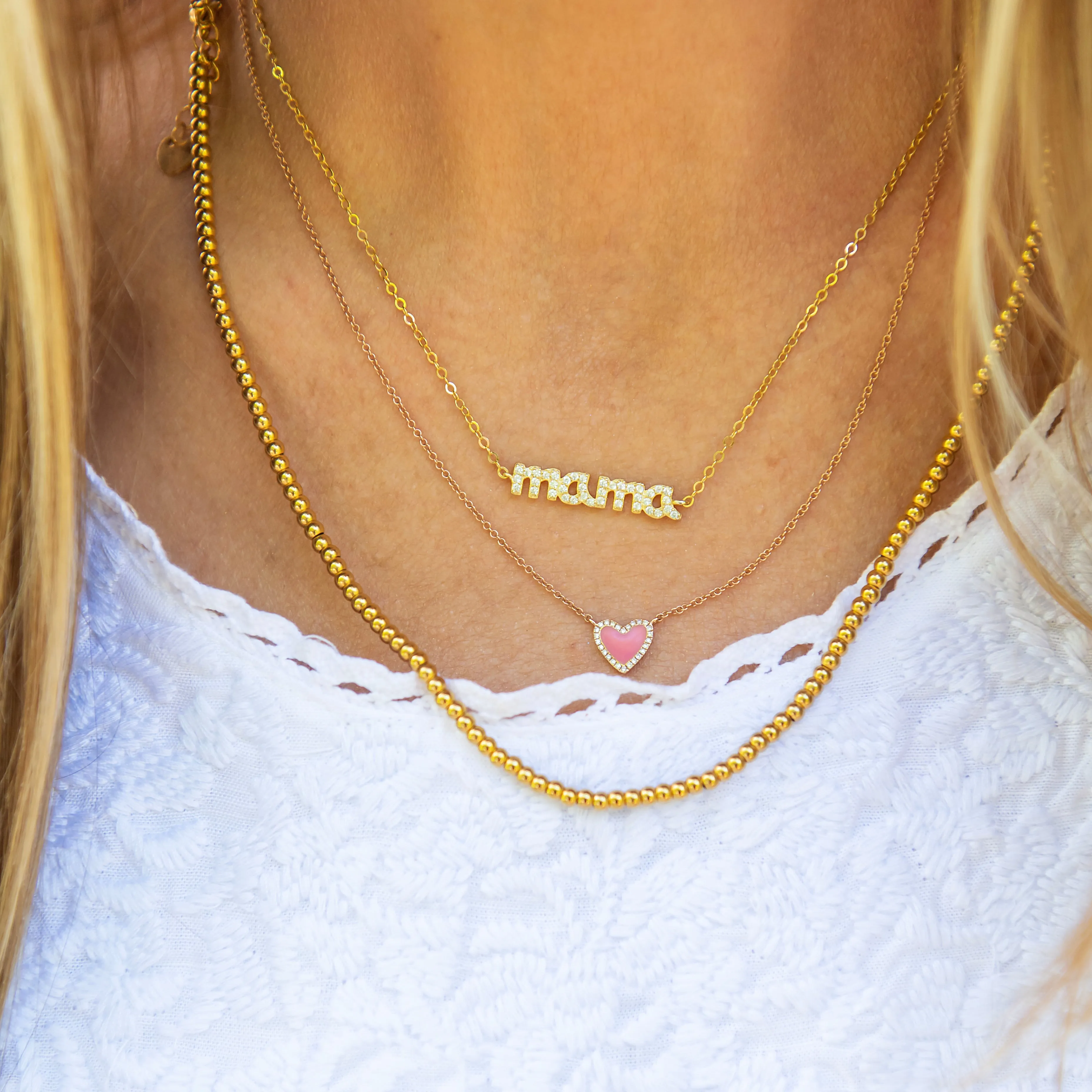 Gold Beaded Necklaces | Stainless Steel Gold