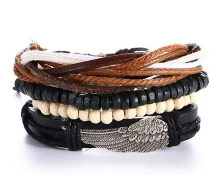 Handmade High-Quality Evil Eye Wrap Bracelets Protective Luck Symbolic Leather Layered Bracelet Wristbands