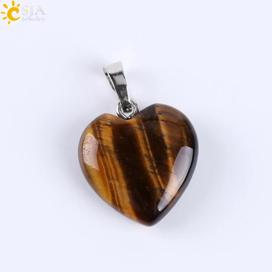 Heart Shaped Natural Stone Necklaces