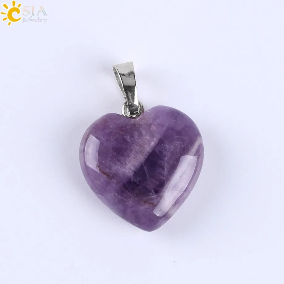 Heart Shaped Natural Stone Necklaces