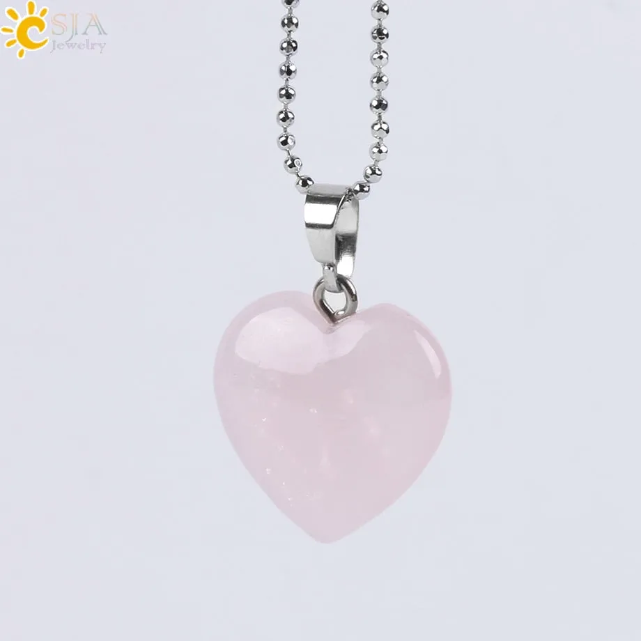 Heart Shaped Natural Stone Necklaces