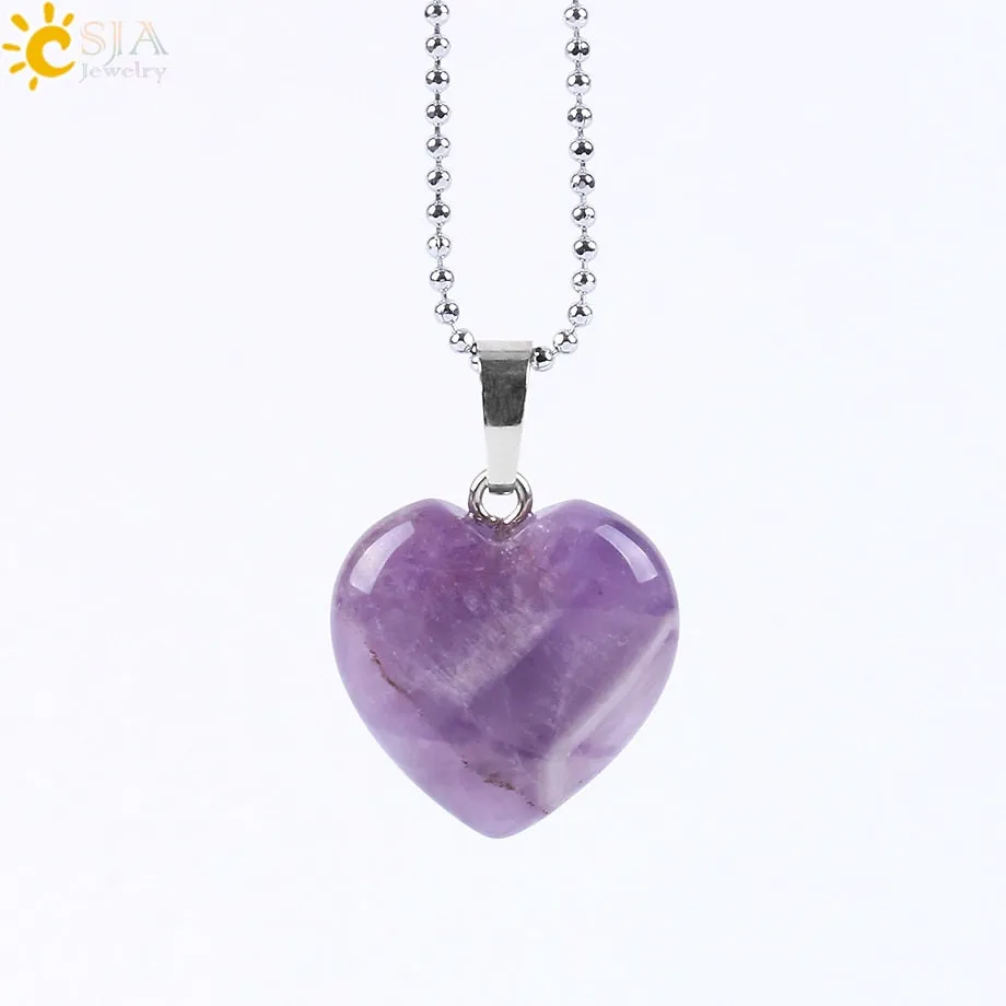 Heart Shaped Natural Stone Necklaces