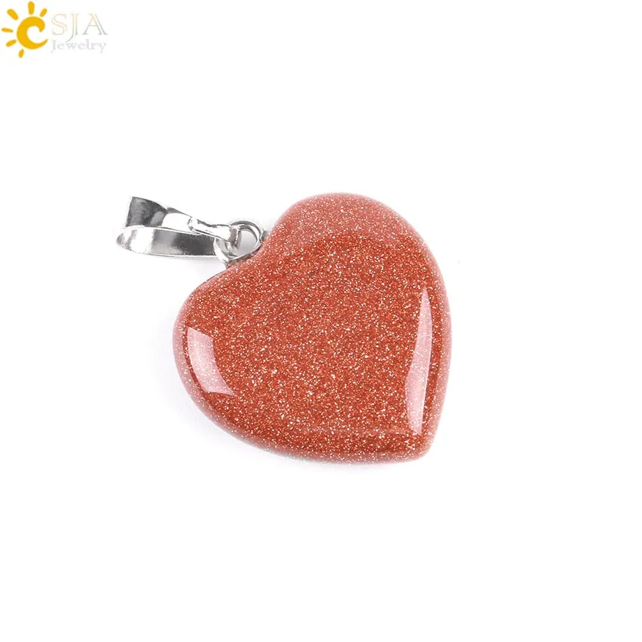 Heart Shaped Natural Stone Necklaces