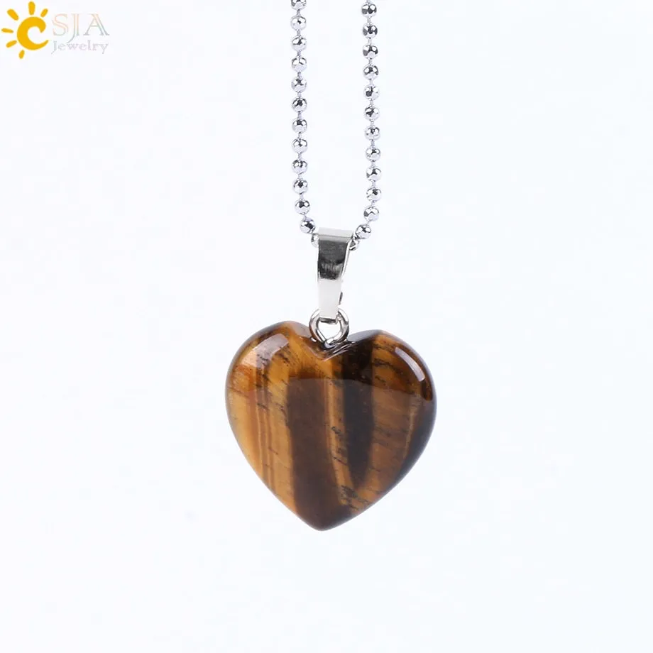 Heart Shaped Natural Stone Necklaces