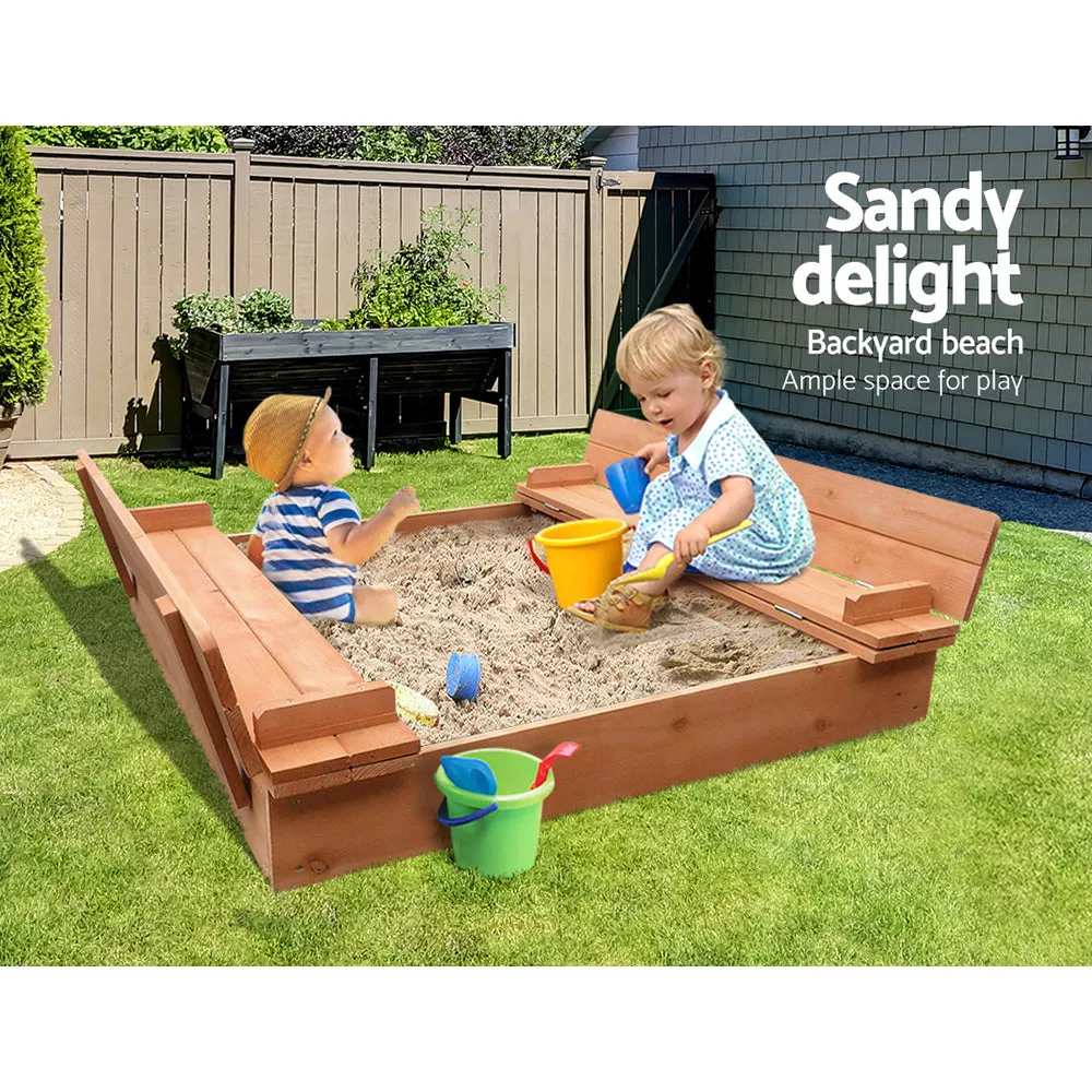 i Kids Sandpit Wooden Foldable Seat - 90cm