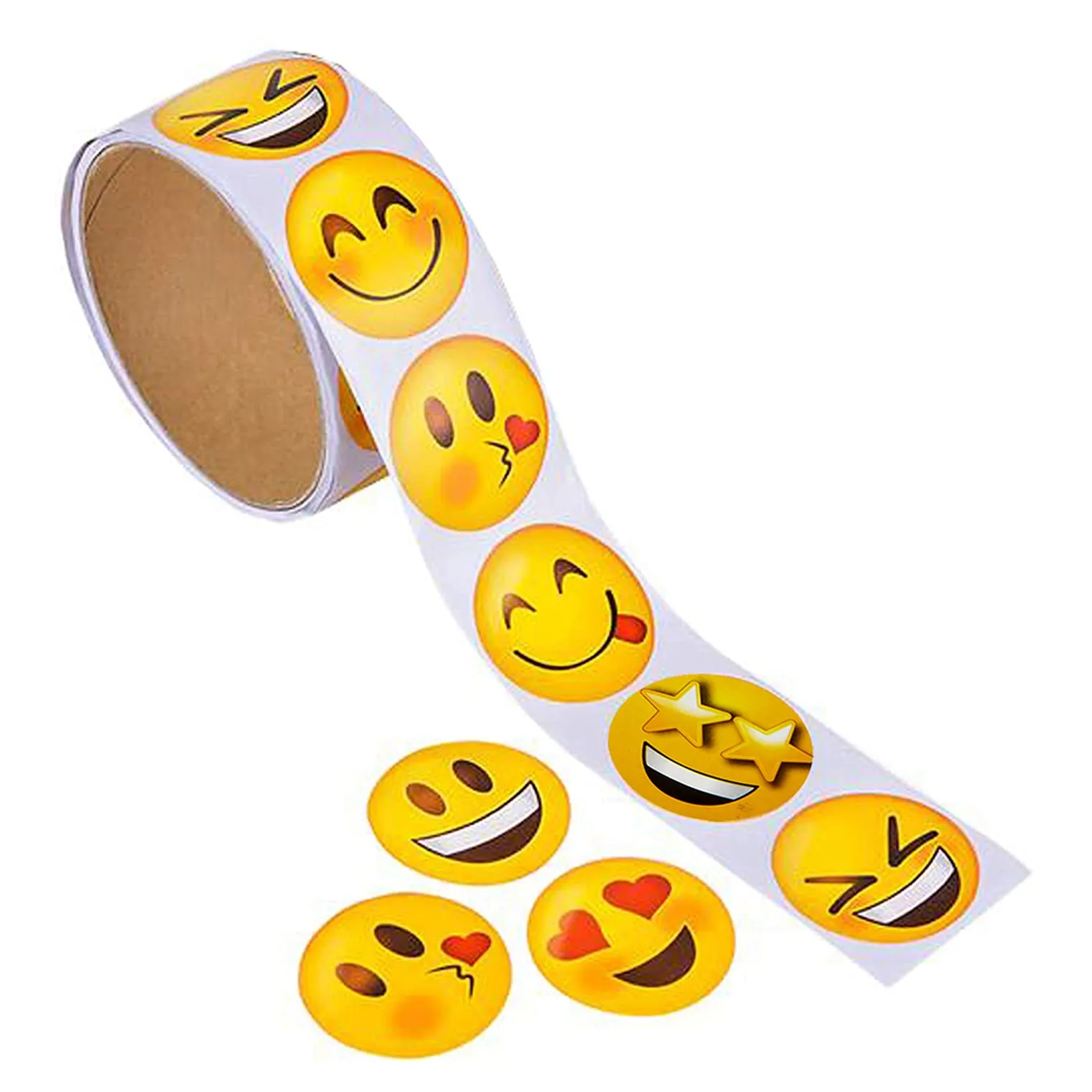 Kicko Emoji Stickers Roll For Kids - 2 Rolls - Assorted Emoticon Sheets - Party Favors