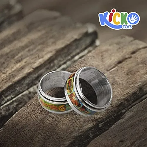 Kicko Religious Surgical Steel Rings - 12 Pack - for Kids, Favors, Stockings, Prizes