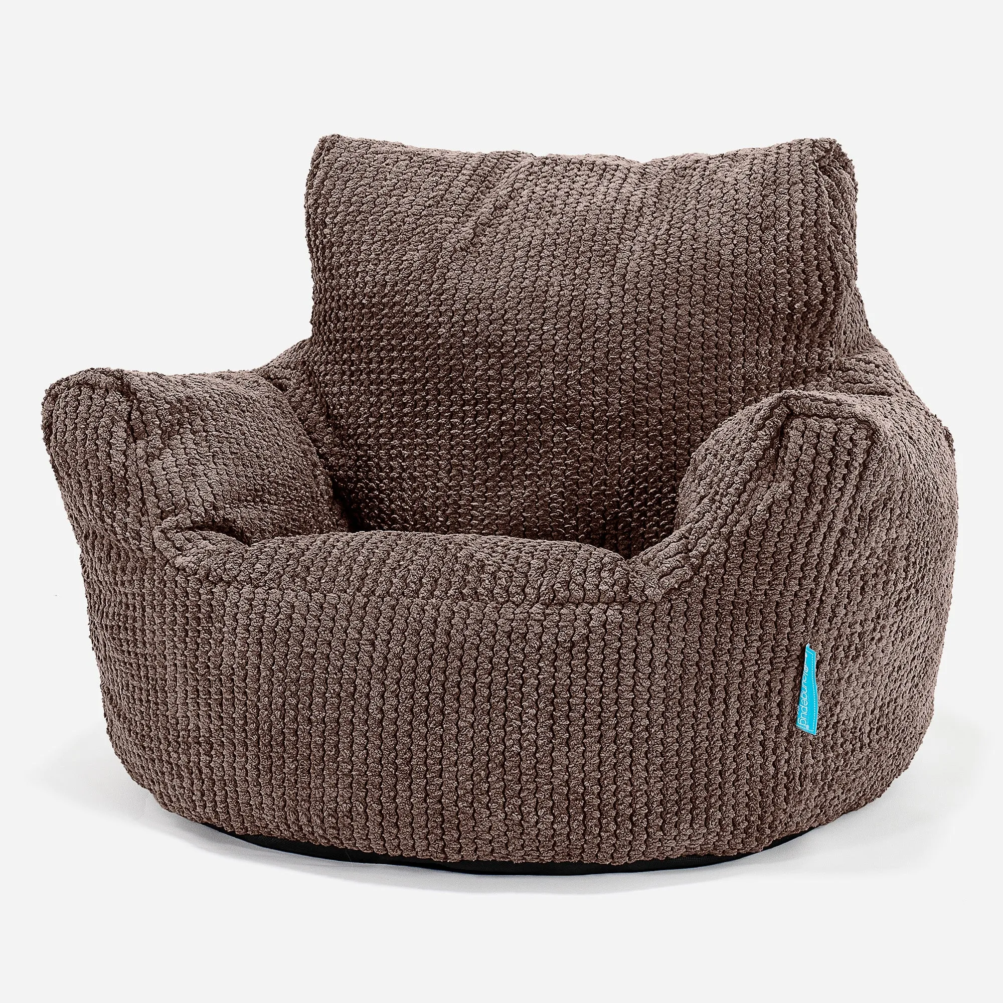 Kids Armchair Bean Bag for Toddlers 1-3 yr - Pom Pom Chocolate Brown