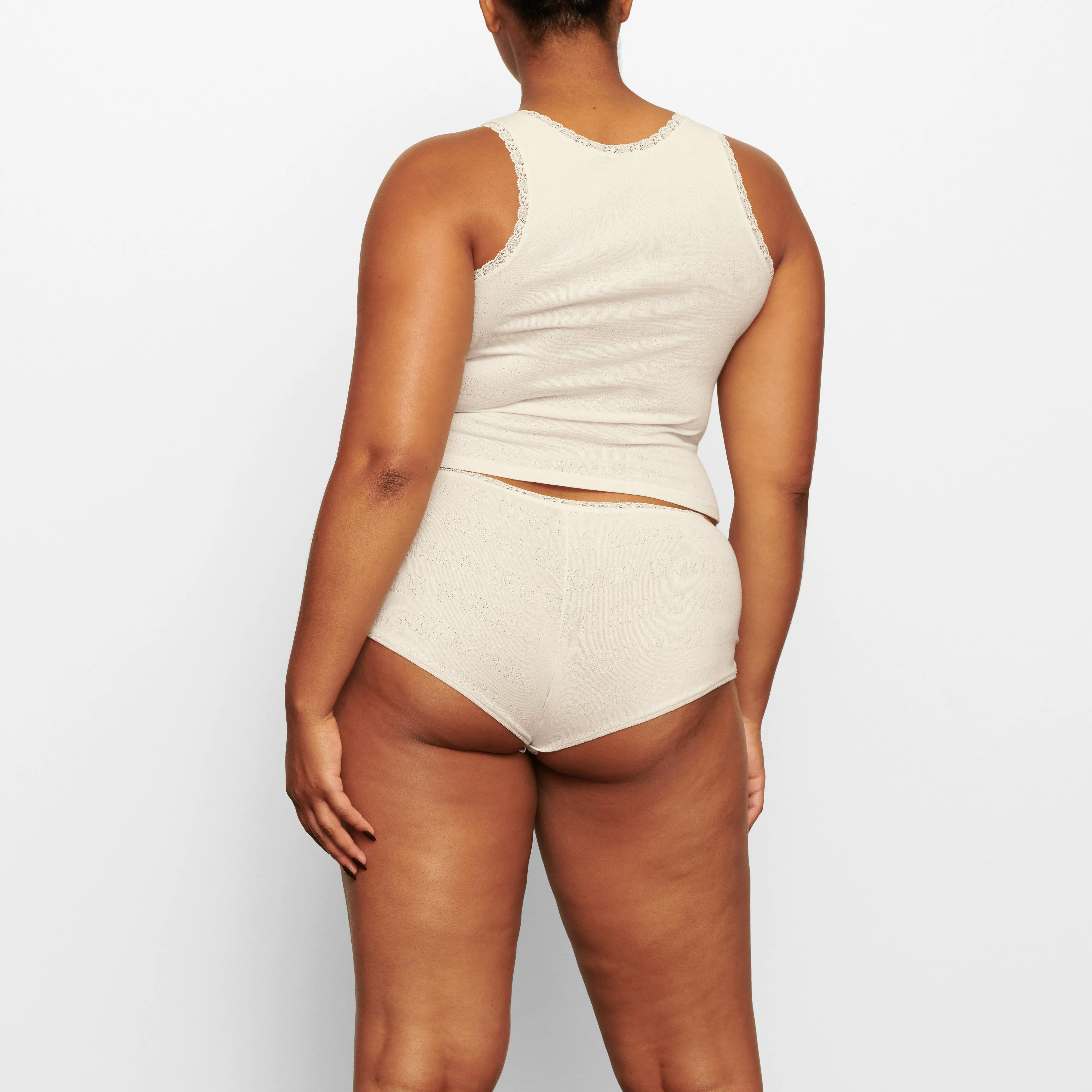 LACE POINTELLE BOY SHORT | BONE