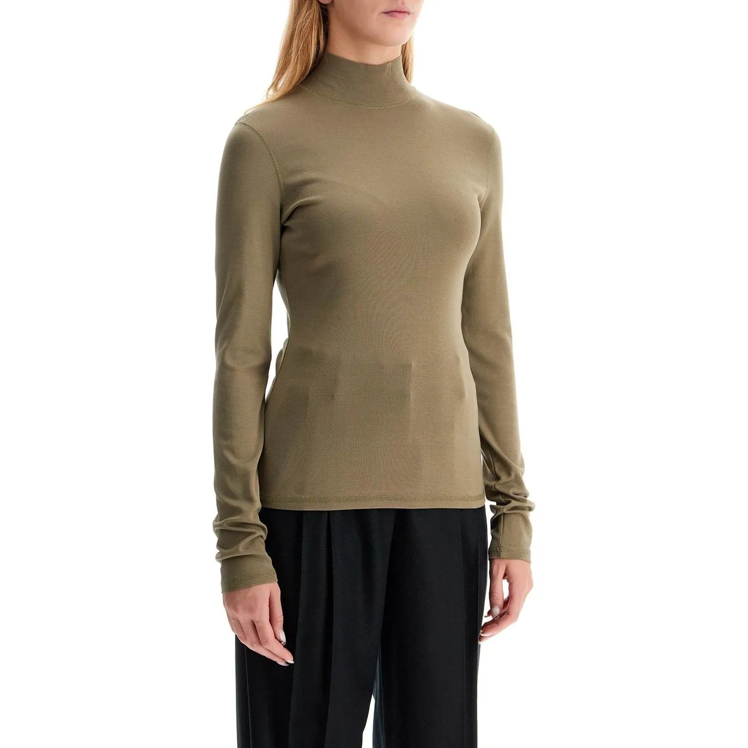 Lemaire lightweight jersey top with turtle neck