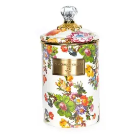 MacKenzie Childs Flower Market White Large Canister