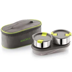 Magnus Olive 3 Lunch Box Set: Leak-Proof Stainless Steel Containers with Thermal Bag - Lunch Box for Kids and Lunch Boxes for Office Men - Airtight & Insulated Food Tiffin (950 ml)