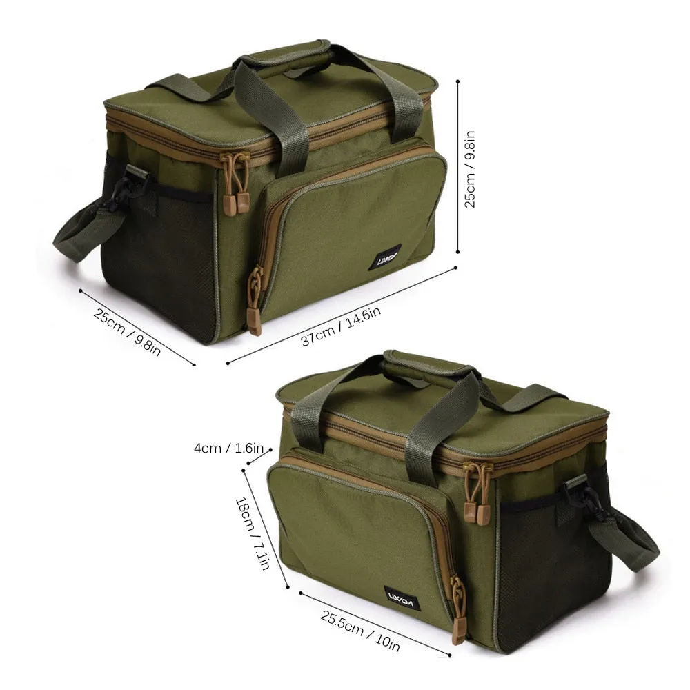 Men Fishing Bag Canvas Multifunctional Outdoor Waist Shoulder Bag Fishing Reel Lures Storage Bag Fishing Gear 37*25*25cm